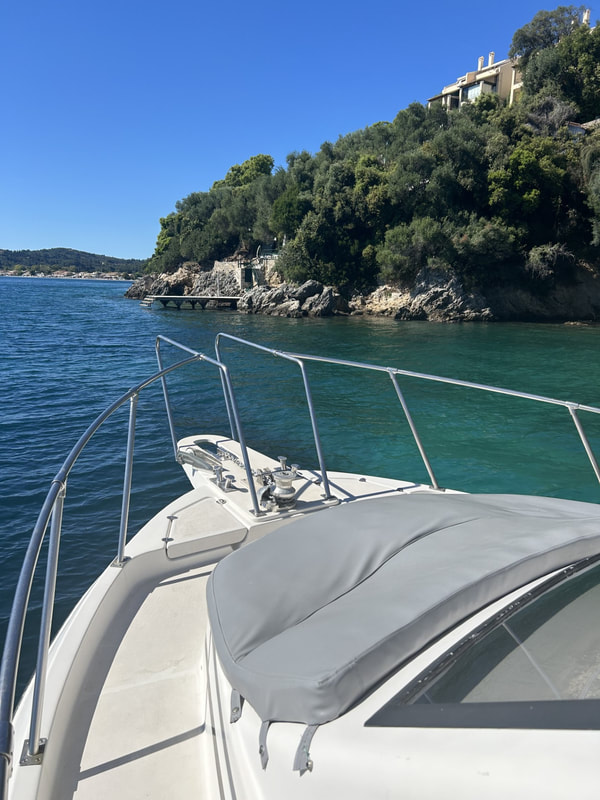 The Ocean Boat at anchor in Corfu